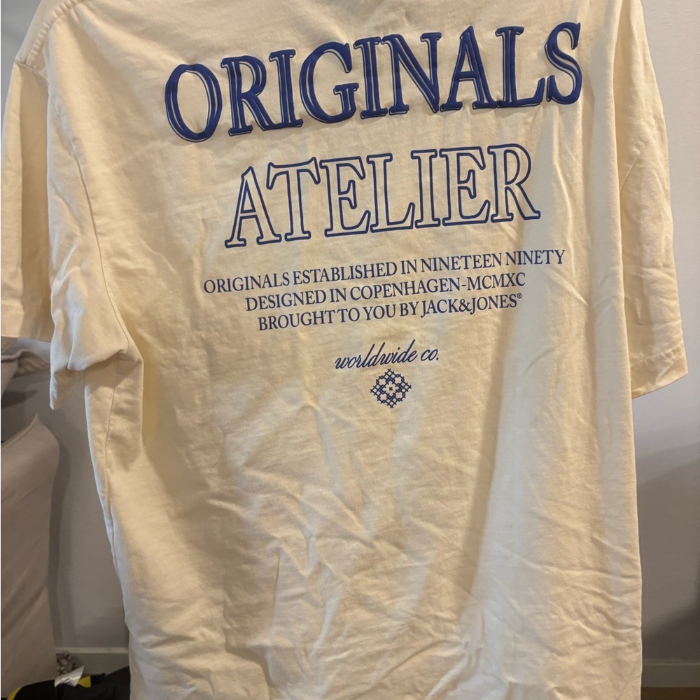 Jack & Jones Cream Short Sleeve Tee - Picture 4 of 5